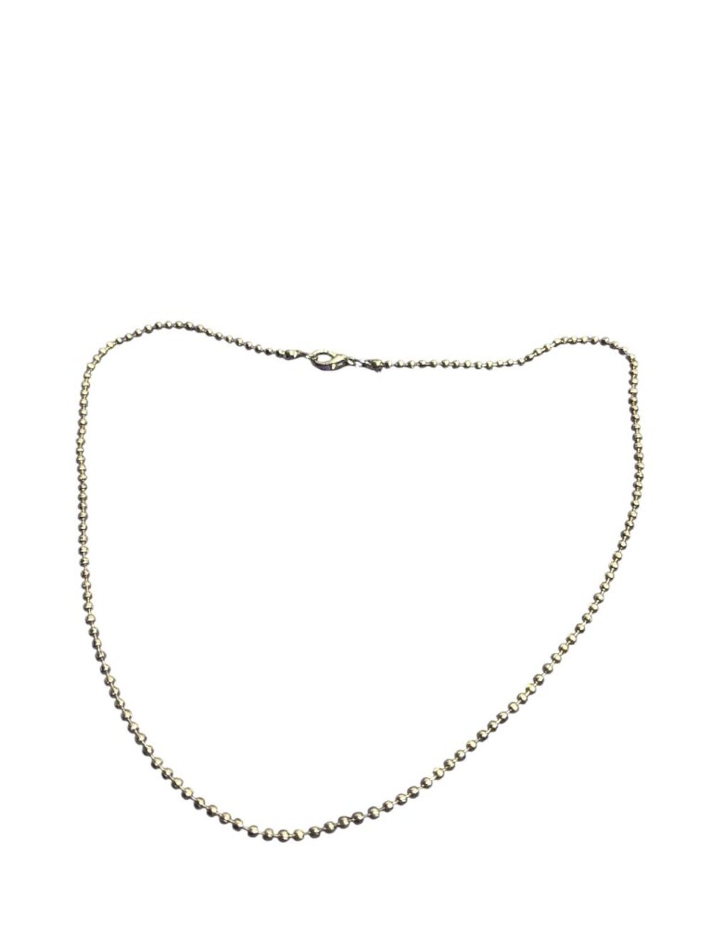 Goldtone Ball Chain Necklace 18 inches Long Lobster Clasp